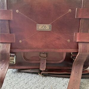 Brown Leather Men's Briefcase - Classic Professional Satchel